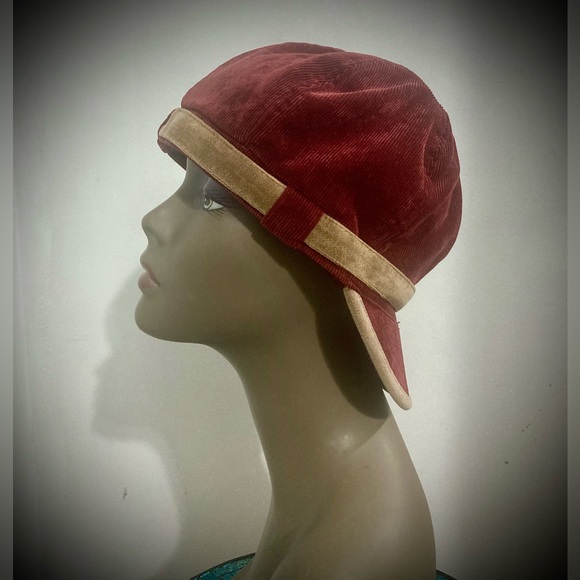 Vintage Liz Claiborne Corduroy Pageboy Hat - Rare Colour Combo - Picture 8 of 16